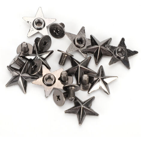 Bouton Rivet en Alliage de Zinc en Forme d'Étoile pour Décorations de Chaussures, Sacs et Vêtements - Couleur Pistolet