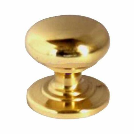 Bouton rond avec anneau en laiton poli, diamètre 30 mm
