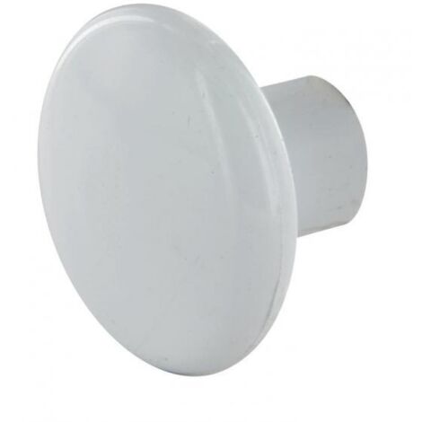 Bouton rond plastique blanc, D.35mm, P.26mm, 6 pièces avec visserie.