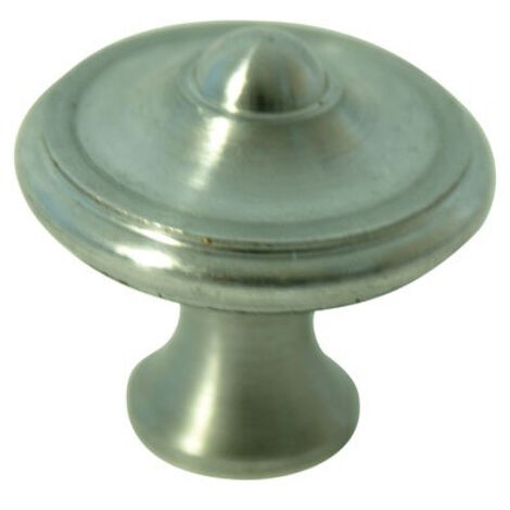 Bouton rond rustique � 34 mm acier finition fer poli