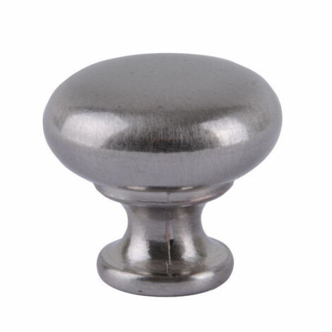 Bouton rond Zama nickel satiné 30 mm