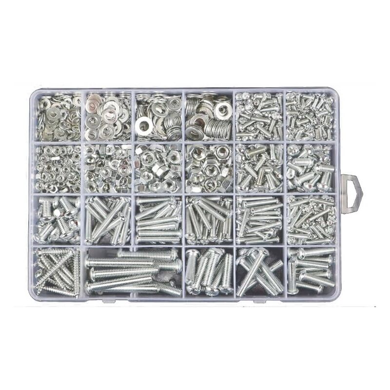 Bouton Socket Head Cap Vis Écrou Hexagone Métrique Filetage Machine Boulon Assortiment Kit 304 Acier Inoxydable M2-M6 M2 M3 M4 M5 Croix