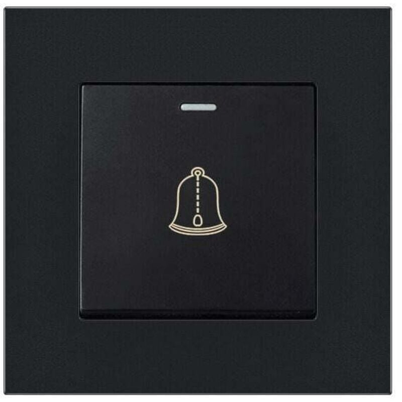 Ensoleille - Bouton Sonnette Exterieur, 220,250V Interrupteur de Sonnette à Panneau en Verre trempé Bouton Poussoir de Carillon étanche sans Fil,