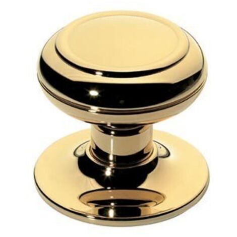 Bouton stylisé centre de porte Ø75 mm PVD CADAP - Laiton poli - 129/PVDB