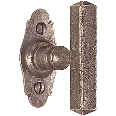 Bouton sur platine BELLAC fer cémenté patiné verni - BOUVET - BO48PB7032