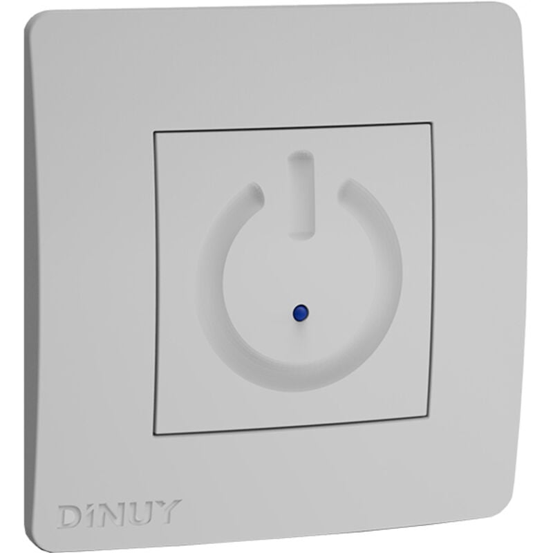 Dinuy - Bouton tactile temporisé 2 fils avec griffes IP20 8x8x4,5cm coloris blanc