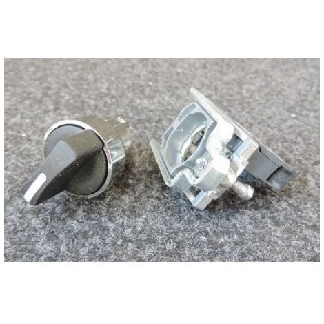 Bouton tournant manette Ø 22mm 2 positions fixes noir 1F vis étrier Harmony XB4 SCHNEIDER ELECTRIC XB4BD21
