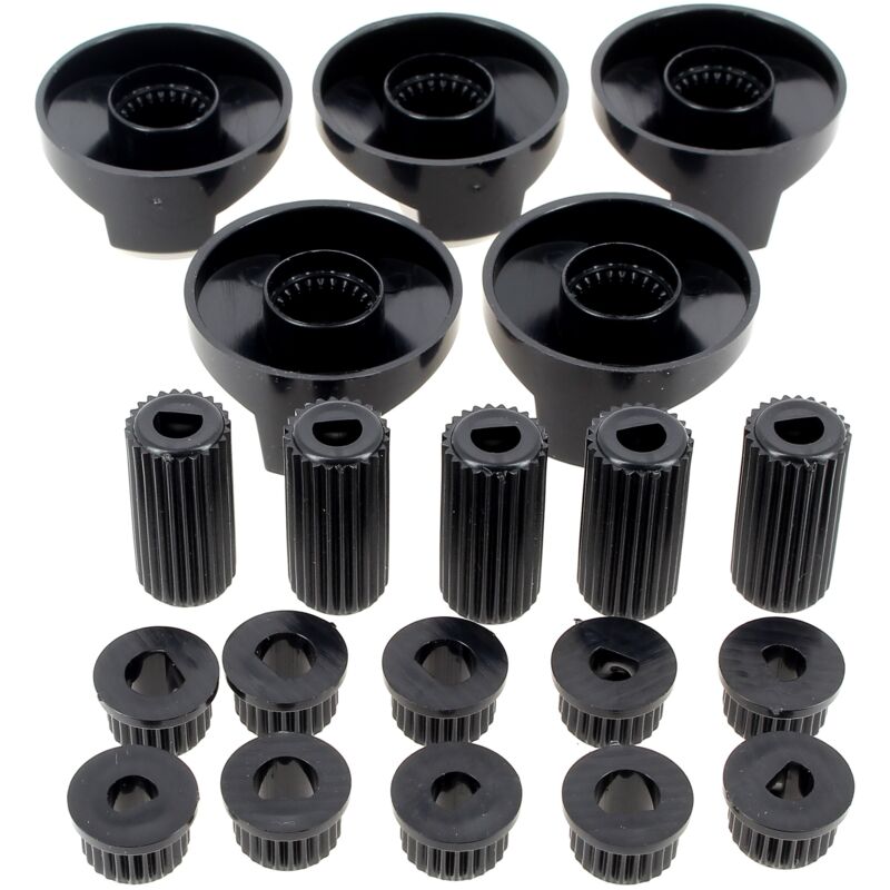 Lot de 5 manettes noires universelles (21815) Four, cuisinière