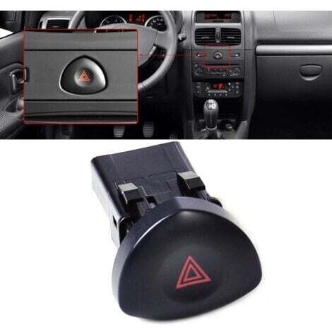 Bouton Warning Clio 2 Feux de Détresse Bouton d'avertissement pour Clio MK 2 Noir 8200442723