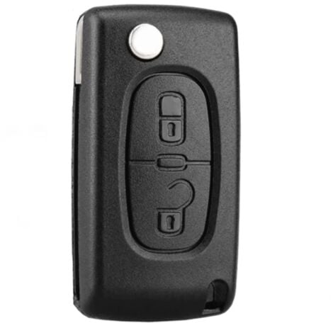 COOCHEER Boutons Coque Clé Compatible CE0536 clé à Rabat Pliable pour Peugeot 207 307 308 407 408 3008 5008 Citroen C2 C3 C4 C5 C6 C8 (2 Boutons, CE0536)