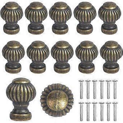 Boutons de meuble 1419 mm (12 pièces), mini boutons de meuble, boutons de tiroir ronds, boutons de tiroir vintage, poignées de meuble, bouton de meuble avec vis pour cuisine