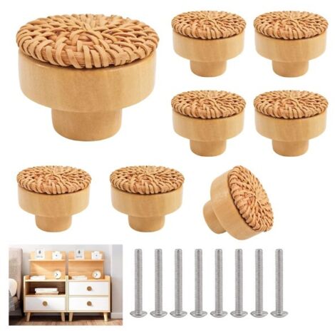 Boutons de meuble de cuisine en rotin