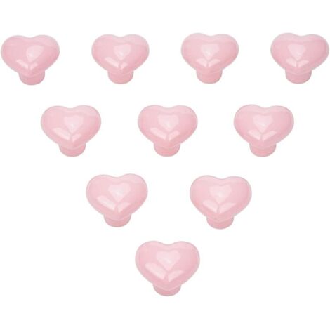 Boutons de meuble en céramique cœur rose 10 pièces boutons comme bouton de porte boutons de meuble bouton de porte boutons de tiroir