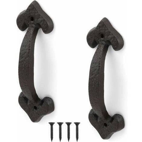 Boutons de porte antiques en fonte, ensemble de 2 boutons de porte coulissante, boutons de porte vintage, gamme complète d’accessoires pour portes de hangar, garages, armoires