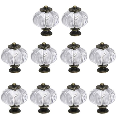 Boutons de porte en acrylique en forme de citrouille, ensemble de 20 boutons de porte transparents vintage