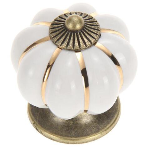 boutons de porte en céramique style citrouille vintage pour placards, tiroirs et armoires.