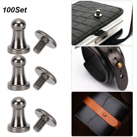 Boutons de rivets ronds à tige filetée pour accessoires de sac et projets en cuir DIY