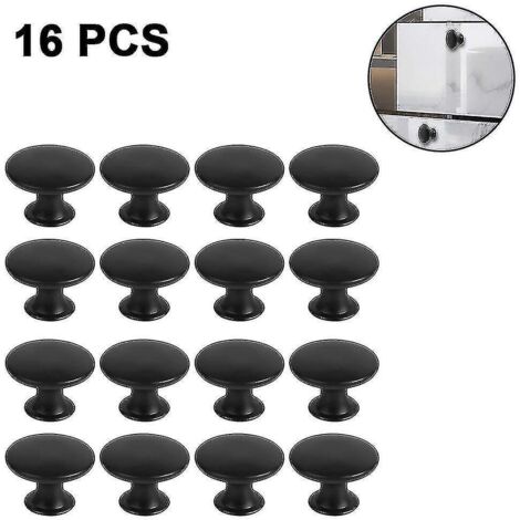 Boutons de tiroir, poignées de tiroir, bouton vintage pour meuble, lot de 16, noir