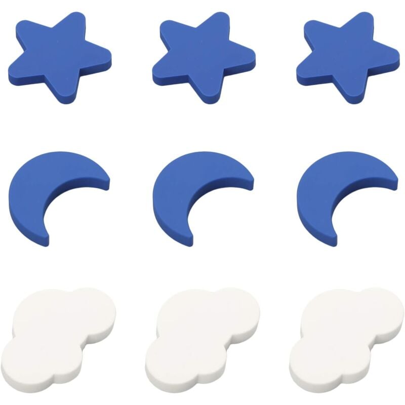 Boutons de tiroir pour enfants star, boutons de porte enfants, Boutons de tiroir souples pour enfants Boutons de nuages de lune étoile pour armoire