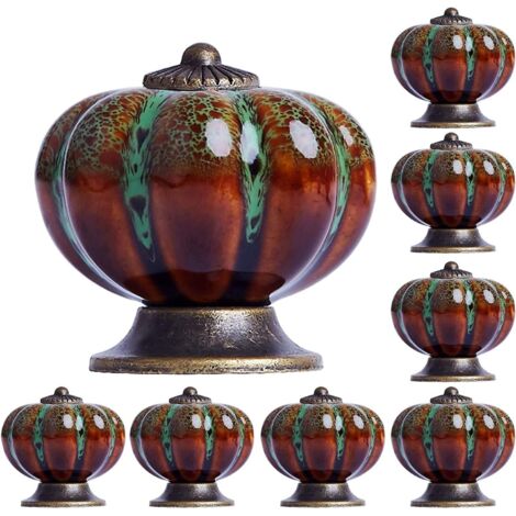 Boutons en céramique pour meubles - Lot de 8, poignées de porte pour armoires et tiroirs