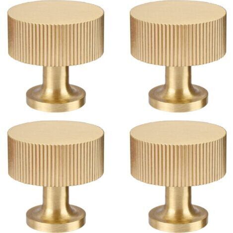 Boutons et poignées de meuble en laiton massif, jaunes, 3,53,53,5 cm, lot de 4, pour tiroirs de meuble, coiffeuse, boutons dorés, poignées modernes.