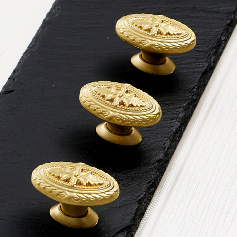 Boutons et poignées de meubles,3 poignées de porte d'armoire en cuivre pur, poignées en laiton armoire armoire à vin tiroirs armoire de salle de bain