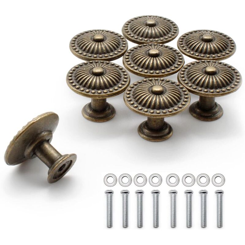 Boutons et poignées de meubles,8 Pièces Boutons de Meubles, avec Vis Poignée de Tirage D'armoire à Tiroirs, pour Armoires, Tiroirs, Armoires à