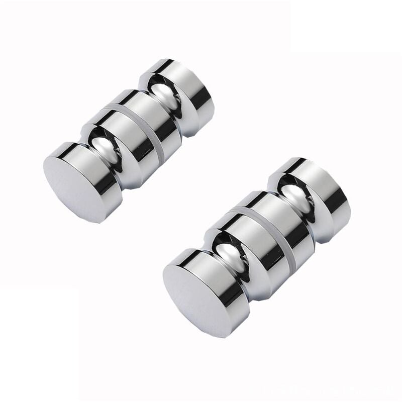 Csparkv - Boutons Inox de Porte de Douche Coulissante Poignées de Porte de Douche en Verre pour Salle de Bain Cuisine Maison Bureau Hôtel 2 Paires