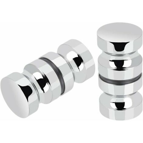 Boutons Inox de Porte de Douche Coulissante Poignées de Porte de Douche en Verre pour Salle de Bain Cuisine Maison Bureau Hôtel 2 Paires