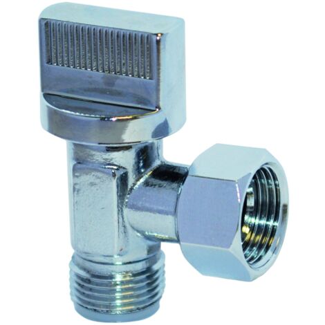 Boutt 3114112 SPH12C - Rubinetto quadrato per scarico WC, 1/4 giro, maschio 12 x 17, cromato