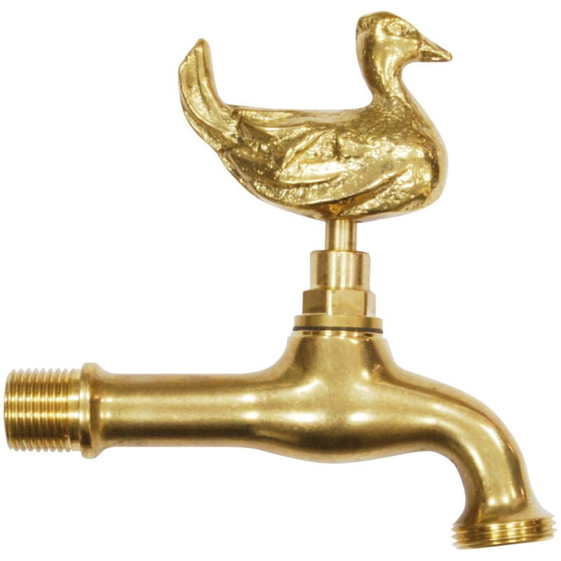 Robinet de jardin animal Canard entrée mâle 15x21, M20x27 livré avec rosace - Boutté
