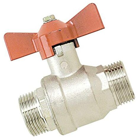 Boutté 2159114 BM201 - Rubinetto a sfera 1/4 con manopola a farfalla, maschio, 20 x 27 ACS PN40, Argento (Argent)