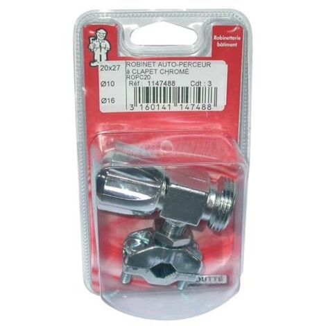 Boutte Robinet auto perceur gris métal chromé 10-16 mm