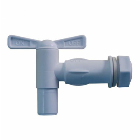 Boutté – Robinet de cuve de récupération d'eau 1/4 tour – Sortie lisse pour puisage – PEHD durable et étanche – Diamètre 20/27 mm