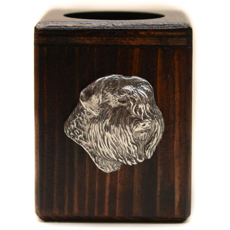 Bouvier des Flandres - candelabro in legno con un cane, un ricordo unico dopo la perdita di un cane, realizzato a mano da Art-Dog