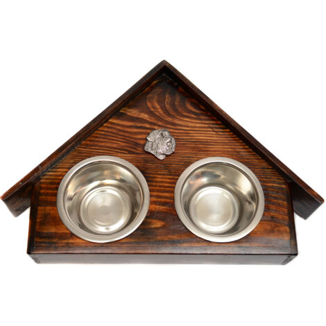 Bouvier des Flandres - soporte de madera con comederos para perros, comederos decorativos para perros, un regalo por adoptar un perro de Art-Dog