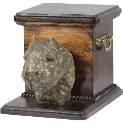 Bouvier des Flandres - Urna para cenizas de perro con estatuilla, elegante urna para perro, urna única con busto de perro de Art-Dog