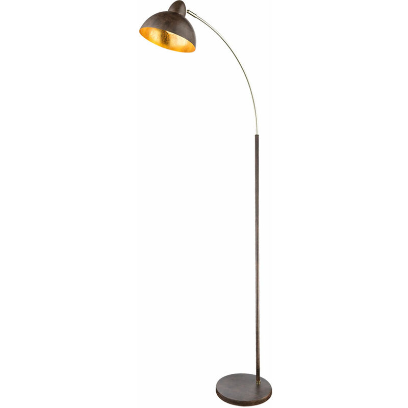 Globo - Lampe arc feuille d'or design salon salle de travail éclairage lampadaire rouille 24703SR