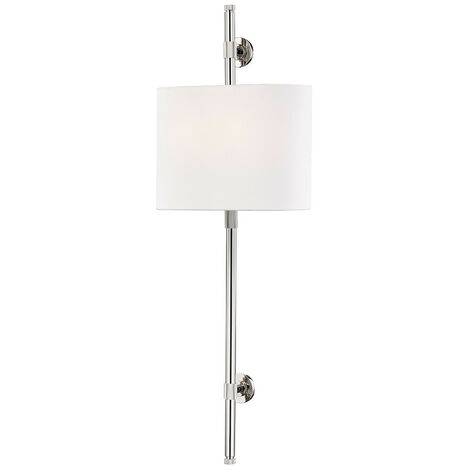 Bowery Applique a 2 luci in nichel lucido, lino