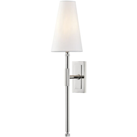Bowery Applique murale à 1 ampoule « A », nickel poli, lin