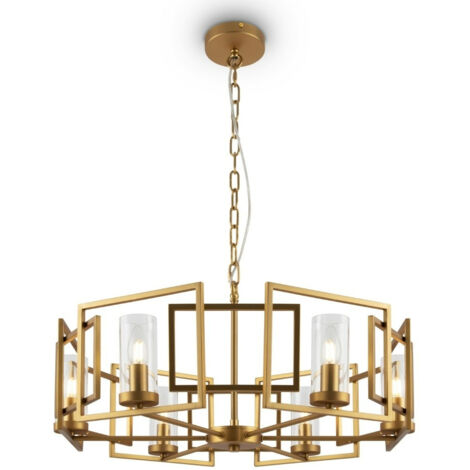 Bowi Zylindrische Decken-Pendelleuchte Gold, 6-flammig, E14
