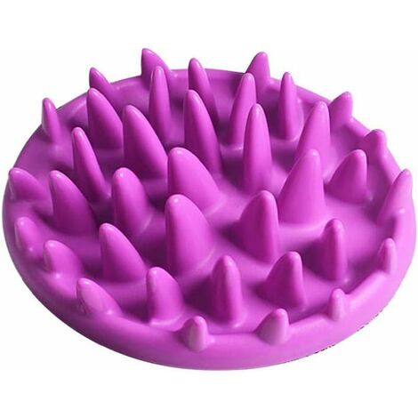 Bowl Anti-Engulfing Pet Slower Food Feeding Dishes Water Feeder for Dogs and Cats Purple, Pet Supplies