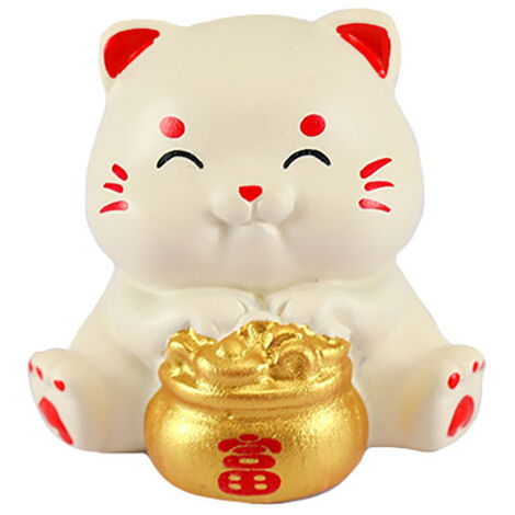 Bowl Miniature décor automobile et maison, Statuette résine Lucky Cat, Cadeau de bienvenue et décoration Feng Shui