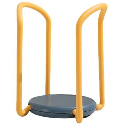 Bowl Organizer Multiple Functional Retractable Dish Drying Rack for Kitchen Counter Yellow and Blue