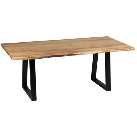 BOWNA - Table 200cm en Acacia Massif et Métal Noir