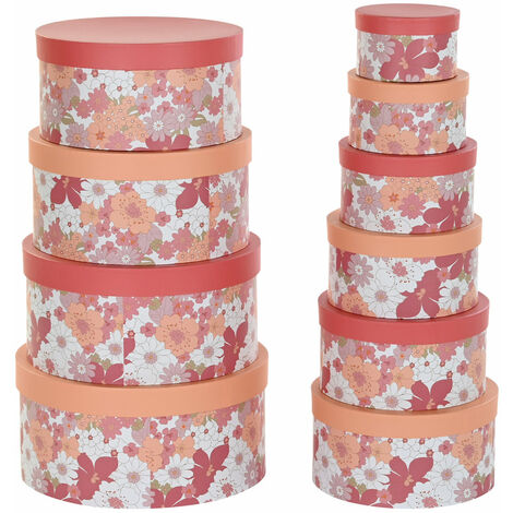 BOX 10 KARTON 37,5X37,5X18 RUND FUCHSIA KARTON Material Farbe FUCHSIA PEACH WHITE Familie BESTELLdetails