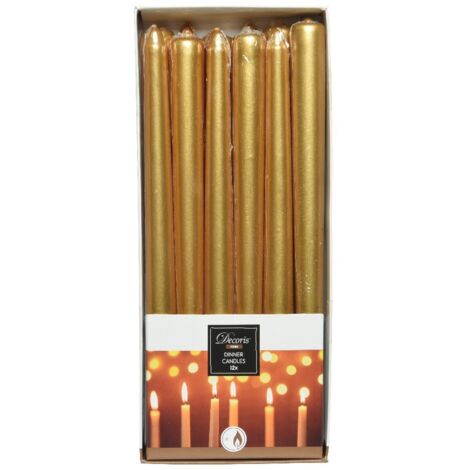 Box 12 Candele oro H25cm