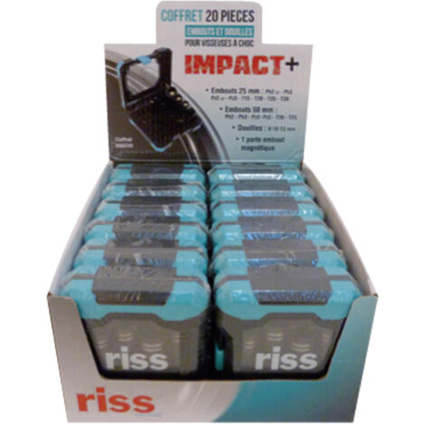 Box 12 coffrets 20pcs embouts et douilles -- vissage à choc
