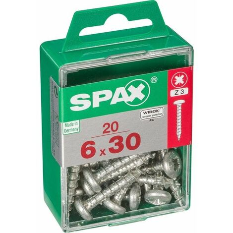 Box 20 Universale Vite A Testa Spax 6X30 Rotonda Pz Wirox 20 Pc