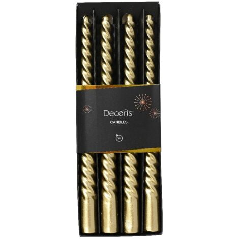 Box 4 Candele torciglione oro H25cm